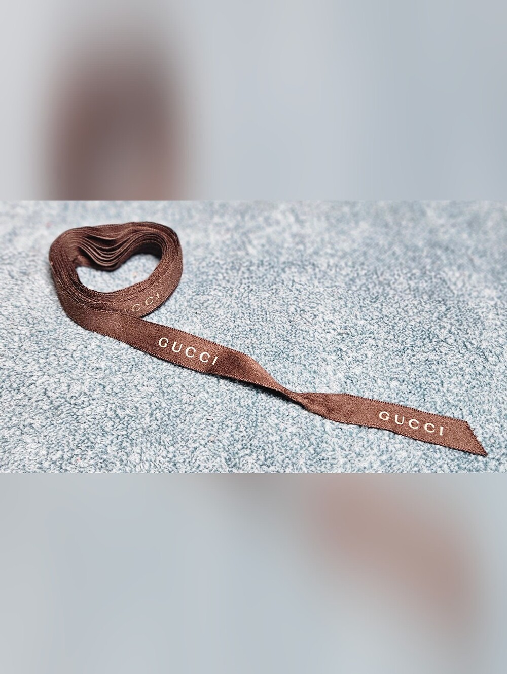 NEW Authentic Gucci Brown Signature Packaging Ribbon 106” Continuous Gift Wrap